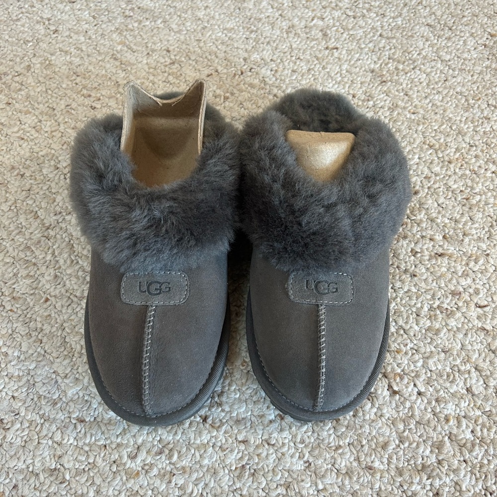 UGG Coquette Suede Signature Logo Detail Cold Weather Slippers - Picture 3 of 7